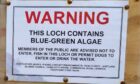 Picture shows; Warning sign. Pullar's Loch, Lerwick.