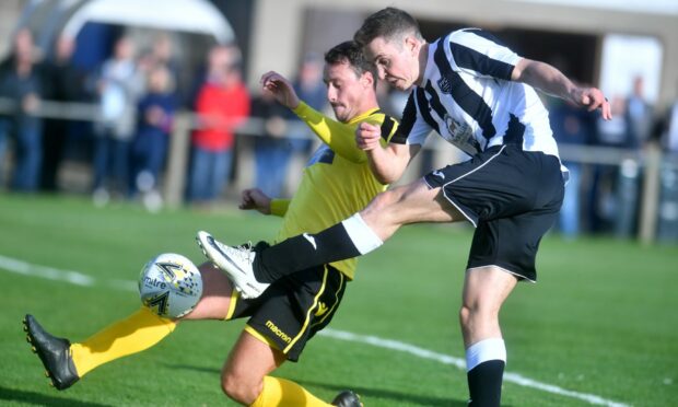Paul Campbell, right, has a shot the last time Fraserburgh played Bonnyrigg Rose Athletic in 2019