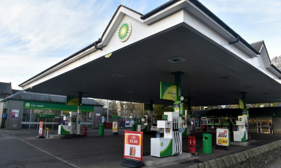 BP petrol station on King Street, Aberdeen.