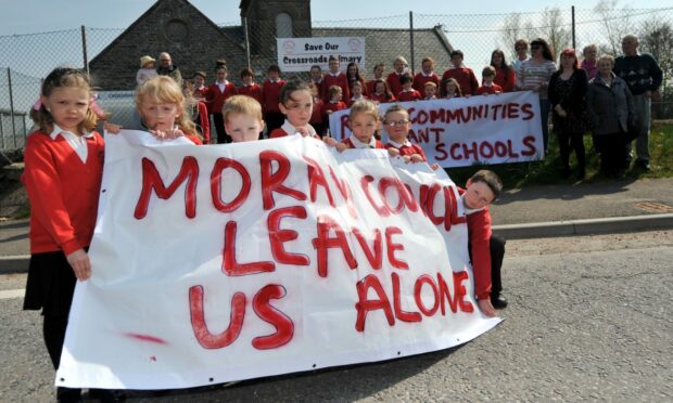 Picture from 2014. A previous attempt to mothball Crossroads Primary School was met with stiff opposition from the community. Picture by David Whittaker-Smith.