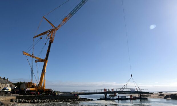 The second section of the bridge was installed on Wednesday. Picture by Sandy McCook.