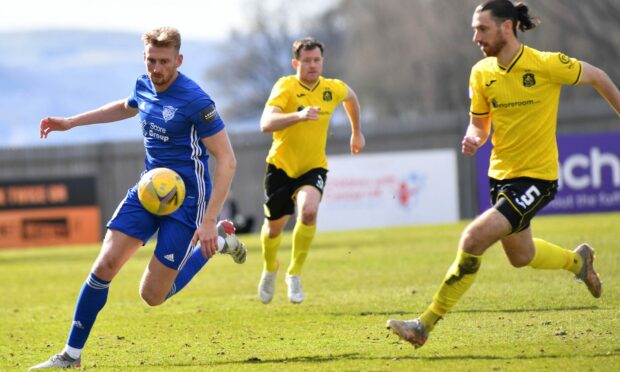 Russell McLean in action for Peterhead against Dumbarton. Pictures by Duncan Brown