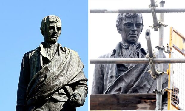 Before and after images reveal the glow-up of Robert Burns. Supplied by Mhorvan Park