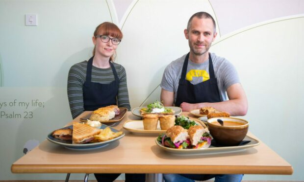 Becky Ferguson and Chef Tim Yeomans of Green Pastures Cafe in Westhill. Picture by Scott Baxter