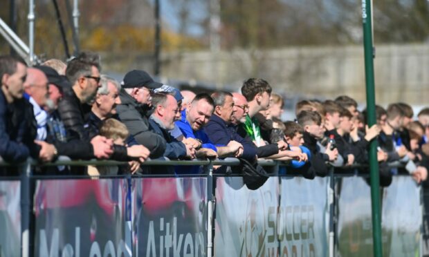Cove Rangers fans at the game with Dumbarton. Picture by Scott Baxter