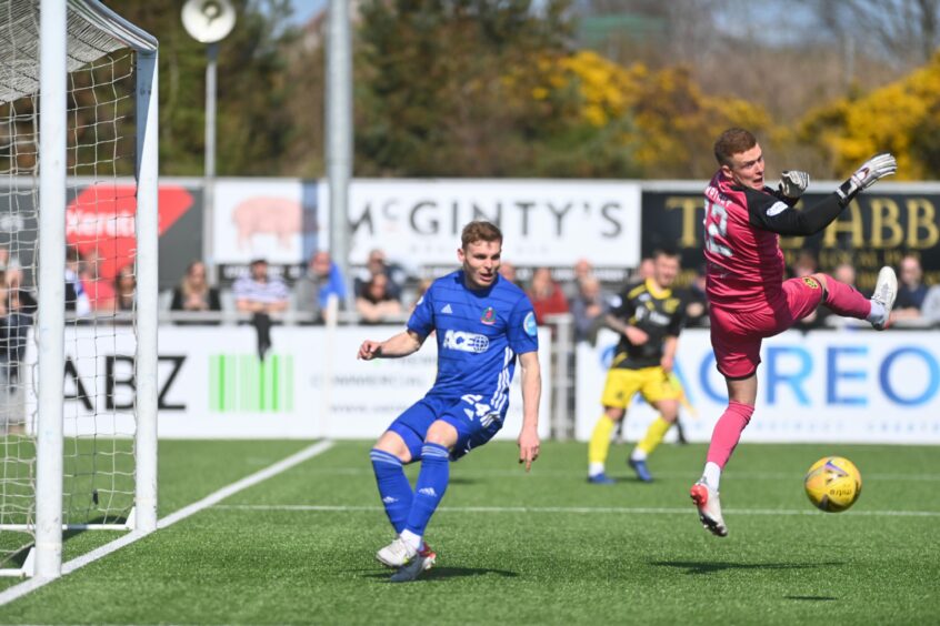 Cove Rangers' Fraser Fyvie came close in the first-half