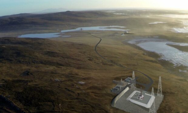 An artist's impression of the planned spaceport in Scolpaig, North Uist. Photo: Fraser Architecture LLP