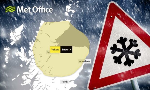 A yellow weather warning for snow has been issued across the north and north-east