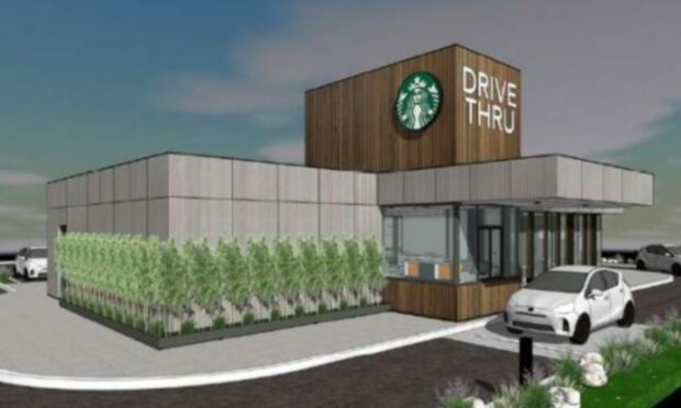 An artist impression of how the new Aberdeen beach Starbucks would look.