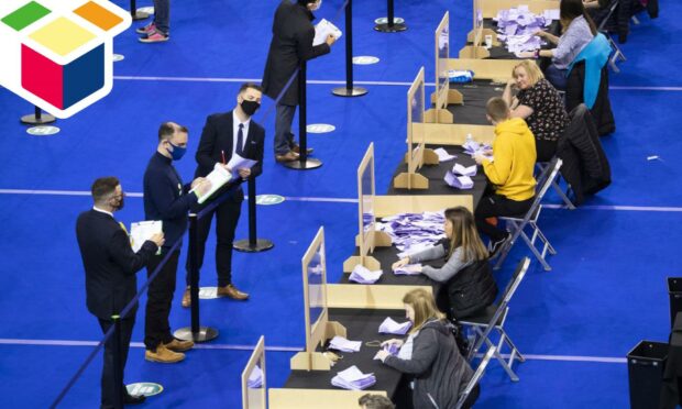 Election votes being counted.