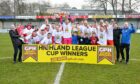 Brora Rangers celebrate their victory over Buckie Thistle in the final of the GPH Builders Merchants Highland League Cup