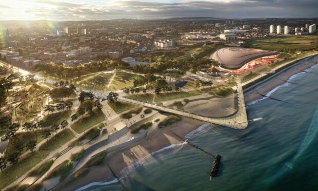 Nine in 10 fans have backed plans for Aberdeen FC's new ground to be at the beach in a new club survey. Artistic impression by Aberdeen City Council.