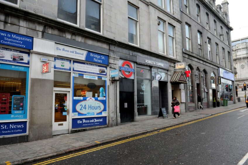 Exterior of Underground nightclub on Bridge Street in Aberdeen, where two men assaulted revellers.
