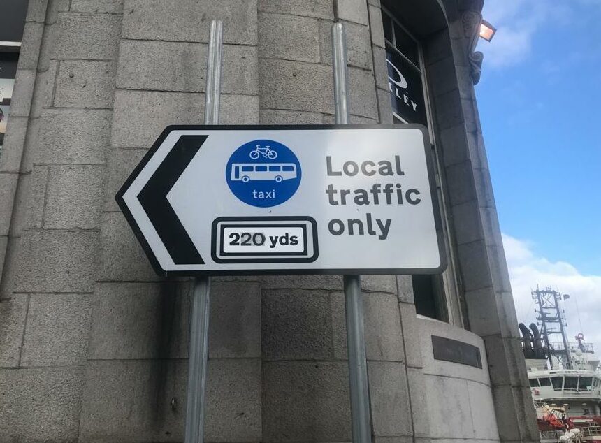 Market Street Bus gate sign Aberdeen