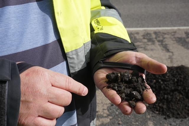 Gravel from the repaired road