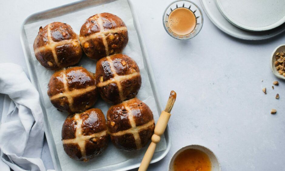 Vegan hot cross buns.