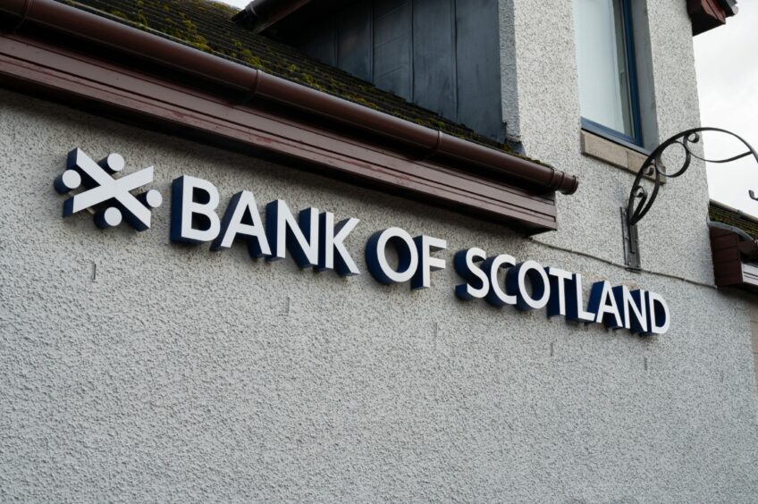 Bank of Scotland sign.