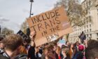 Trans rights protesters gathered outside Downing Street as the UK Government announced it will exclude transgender people from the conversion therapy ban (Photo: Vuk Valcic/ZUMA Press Wire/Shutterstock)
