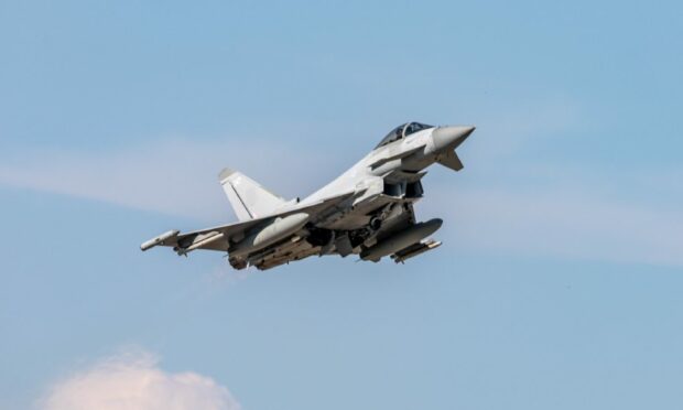 RAF Typhoons were launched to intercept two Russian bombers north of Shetland. Image: Royal Air Force.