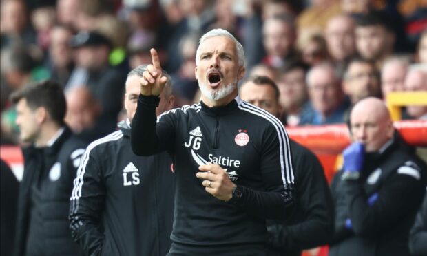 Aberdeen manager Jim Goodwin during the 0-0 draw with St Mirren.