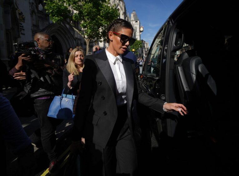 Rebekah Vardy leaves the Royal Courts Of Justice in London last year during the Wagatha Christie case.