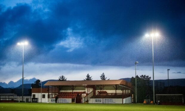 Dudgeon Park, Brora where today's GPH Builders Merchants Highland League Cup semi-final against Keith was due to be played. Image: SNS Group