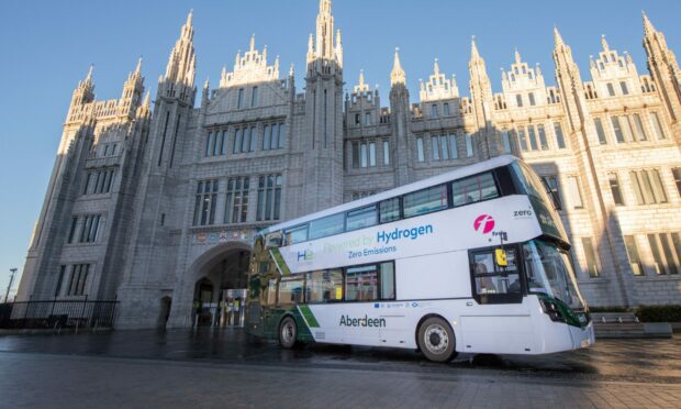 Aberdeen is home to FirstGroup and its world-first, hydrogen-powered double-decker buses.