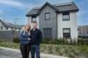 Oliver and Krista outside their new home at Countesswells (one of CHAP Homes' properties)