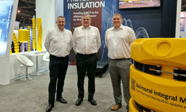 Balmoral directors take the stand at OTC in Houston. Left to right: Gary Yeoman, Bill Main, Fraser Milne