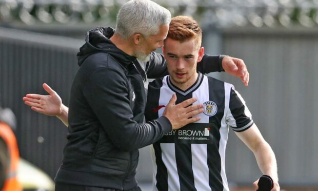 Jim Goodwin with Connor Ronan while he was the player's manager at St Mirren.