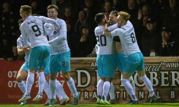 The scenes at Gayfield after Caley Thistle won their Premiership play-off semi-final against Arbroath on penalties.