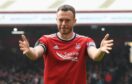 Andy Considine during his Aberdeen farewell. Image: SNS.