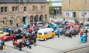 A selection of the vehicles in Falcon Square, Inverness. Photo: Inverness Bid.
