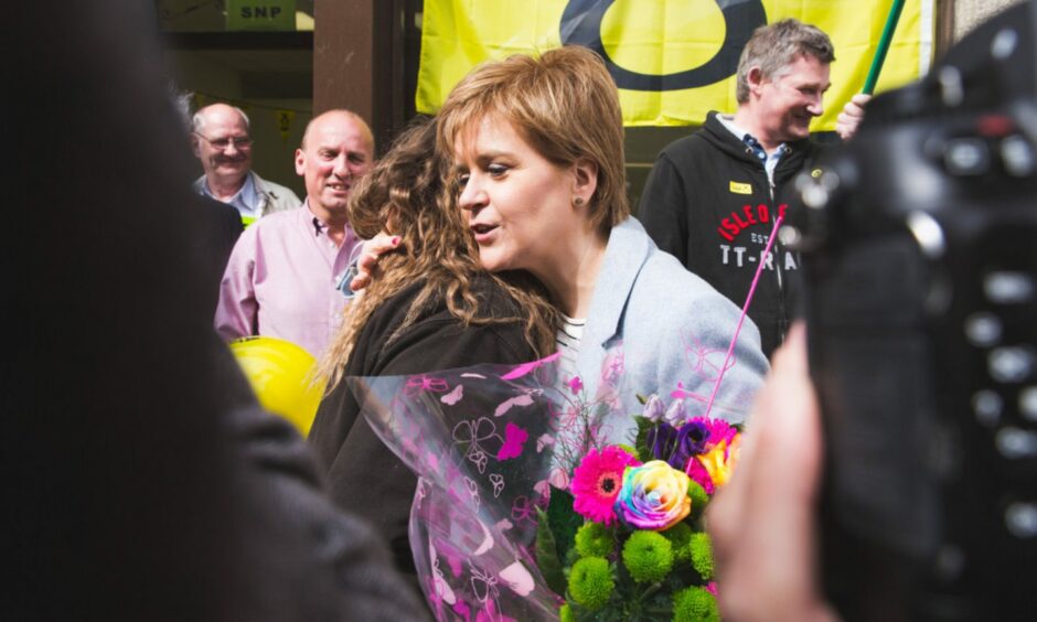 Nicola Sturgeon meets with campaigners at Eilidh Whiteford's campaign office in Fraserburgh in 2017. Picture by Jamie Ross