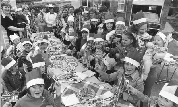 Street parties of times past include this Silver Jubilee event at Rutherford Folds, Inverurie, in 1977.