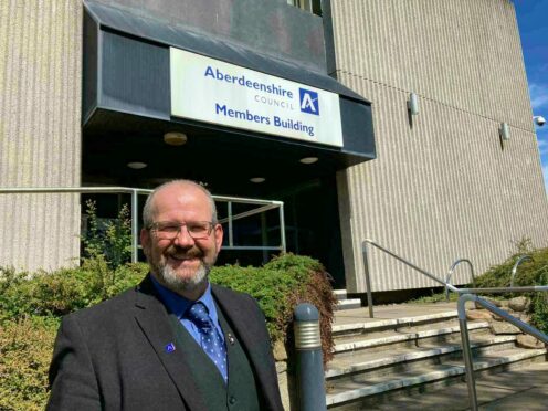 New Aberdeenshire Council leader Mark Findlater outside Woodhill House. Picture by Ben Hendry/DCT Media Date; 19/05/2022