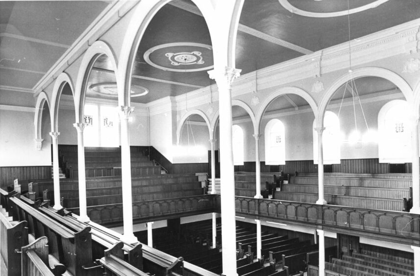 The interior of John Knox church in Aberdeen.
