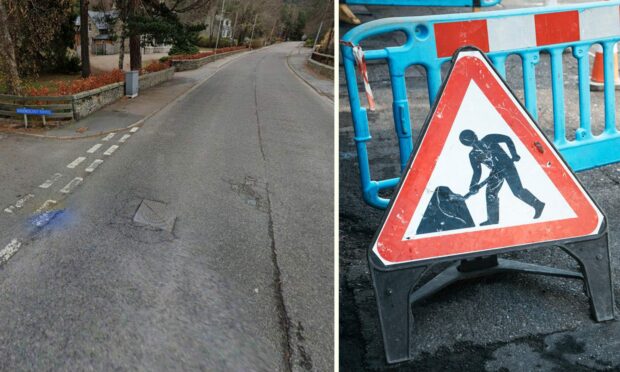 Roadworks in Braemar will now partially close a pathway - rather than send people on a 166-mile diversion. Picture supplied by Googlemaps/DCT Media.