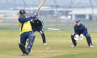 Stoneywood-Dyce's George Ninan in action against Forfarshire. 
Pic by Chris Sumner
.