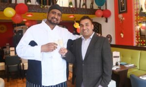 Dos Amigos head chef Narendra Thapa and owner Manoj Neupane toast their new venture in Aberdeen.