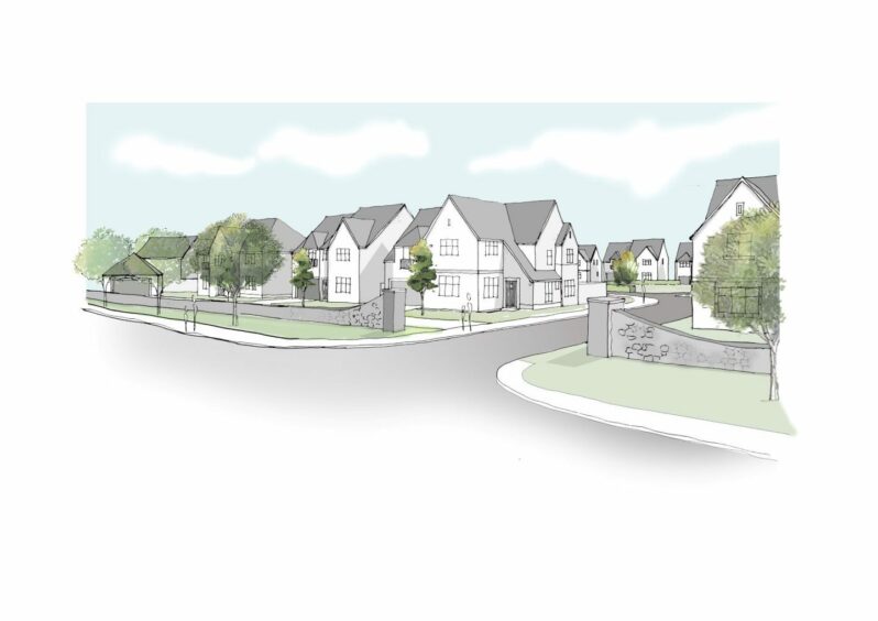 An artist's impression of the proposed new Cala Homes development on the edge of Westhill