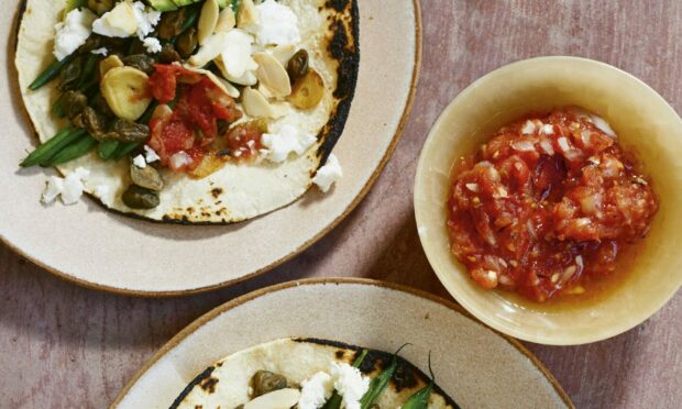 Thomasina Miers' meat-free green bean tacos.