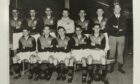 Inverness Thistle in the 1955-56 season. Gordon Inkster is pictured furthest left in the back row.
