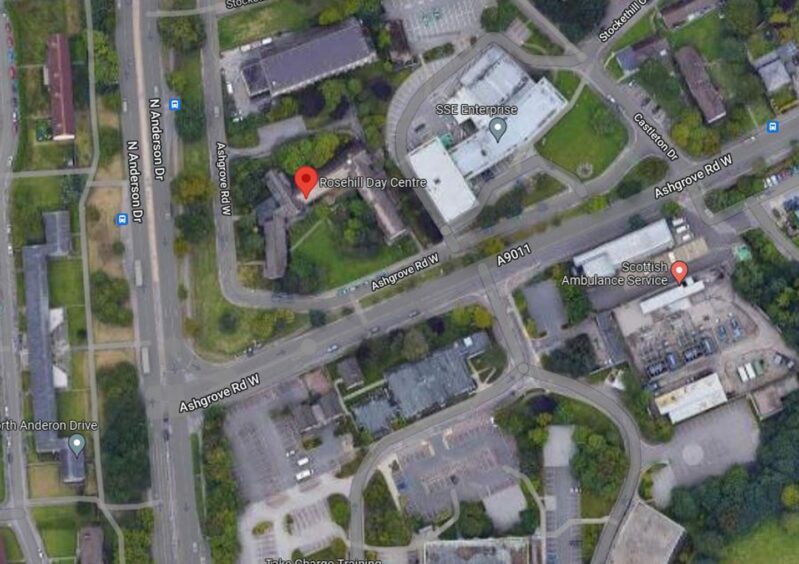 This aerial image from Google Maps shows the proposed McDonald's site and the ambulance station.