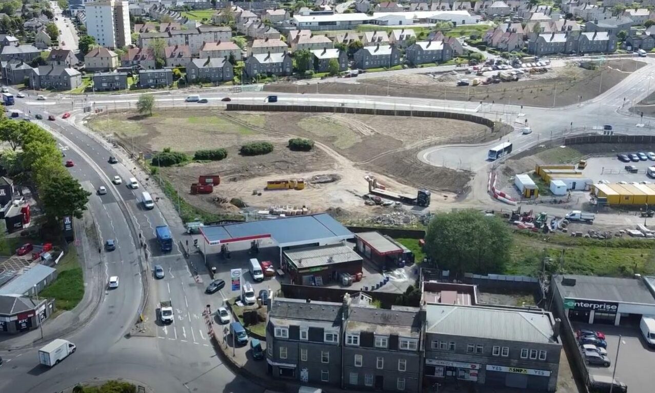 Haudagain roundabout from the air