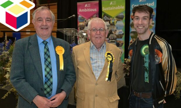 L-R Alex Graham, Bill Boyd and Ryan Mackintosh elected to Inverness West. Picture by Sandy McCook