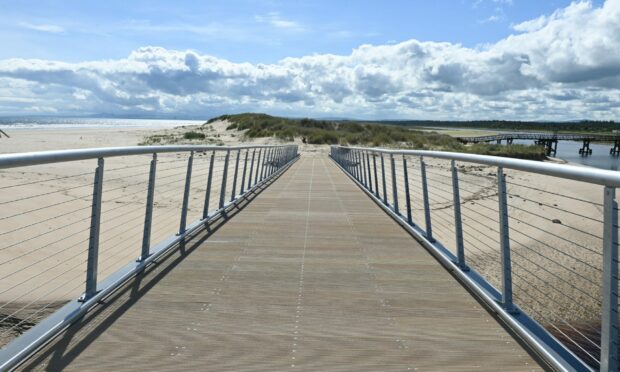 The man was in the sea near Lossiemouth East Bridge. Picture by Jason Hedges/DC Thomson.