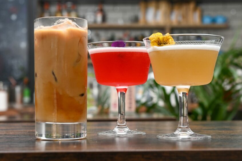 A collection of colourful cocktails
