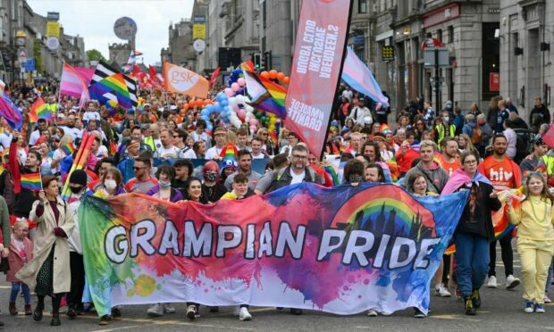 Aberdeen's Grampian Pride parade in 2022. Image: Kenny Elrick / DC Thomson.