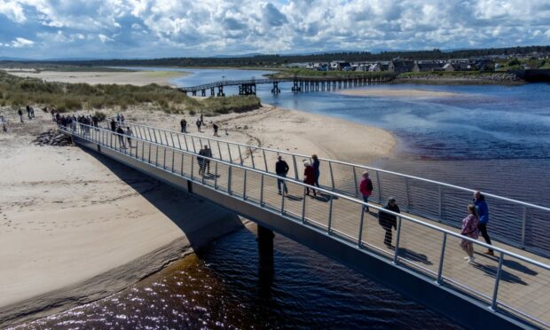 Around 200,000 people have crossed the Lossiemouth East Beach Bridge since June, new figures have revealed. Image: Jason Hedges.